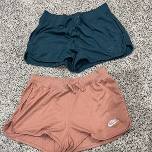 Nike Women's Athletic Shorts - Teal and Pink